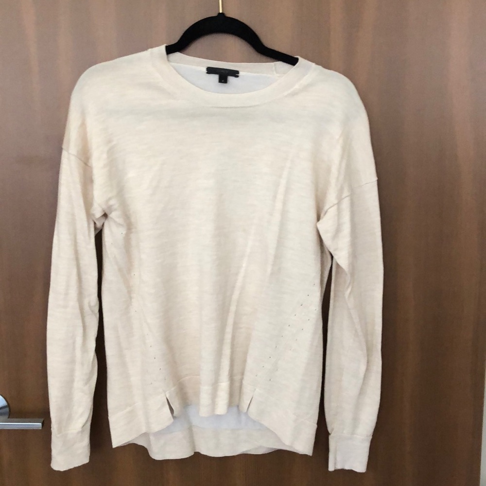 J.Crew Cream Heather Merino Wool Sweater